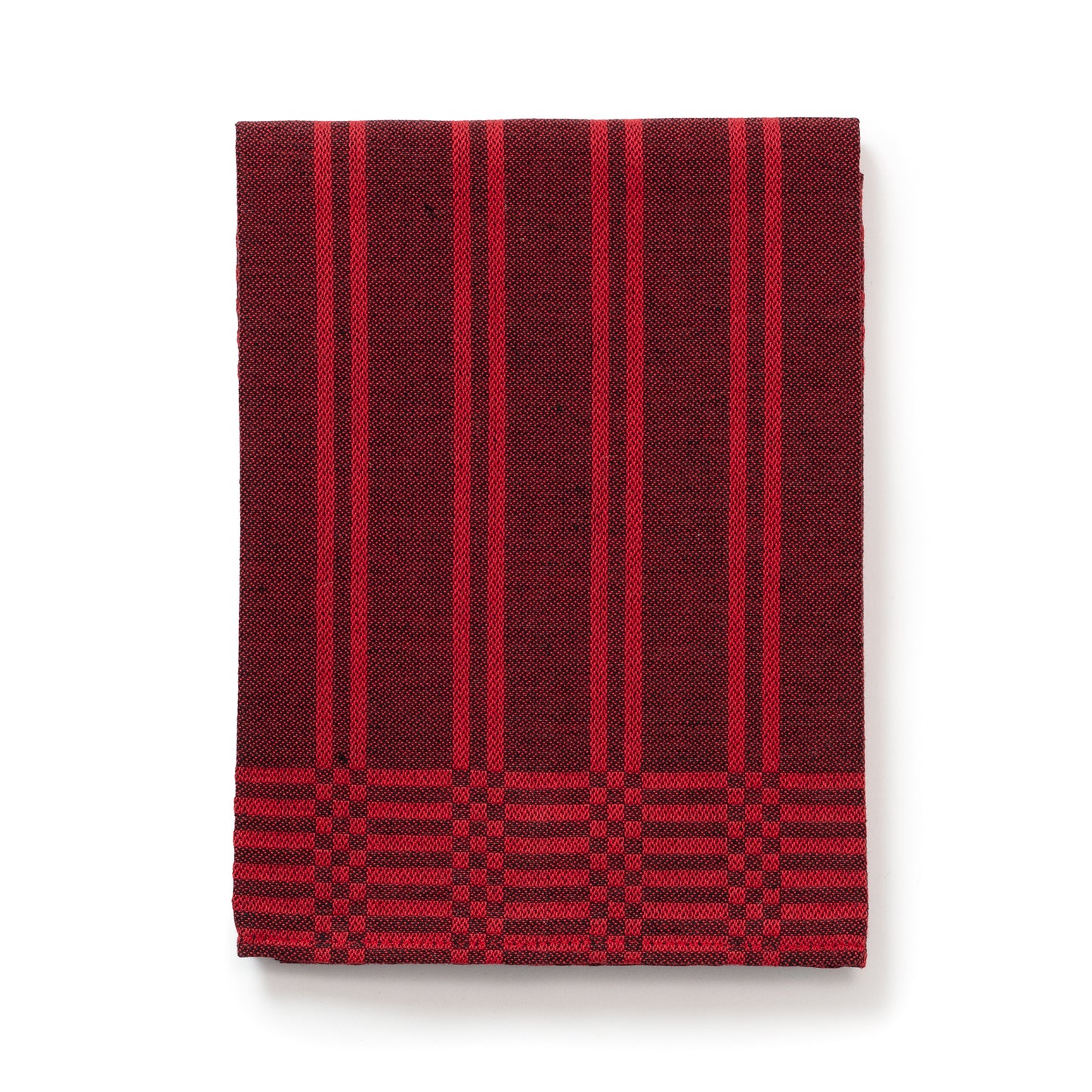 Serenadhandduk Halvlinne Röd/Svart