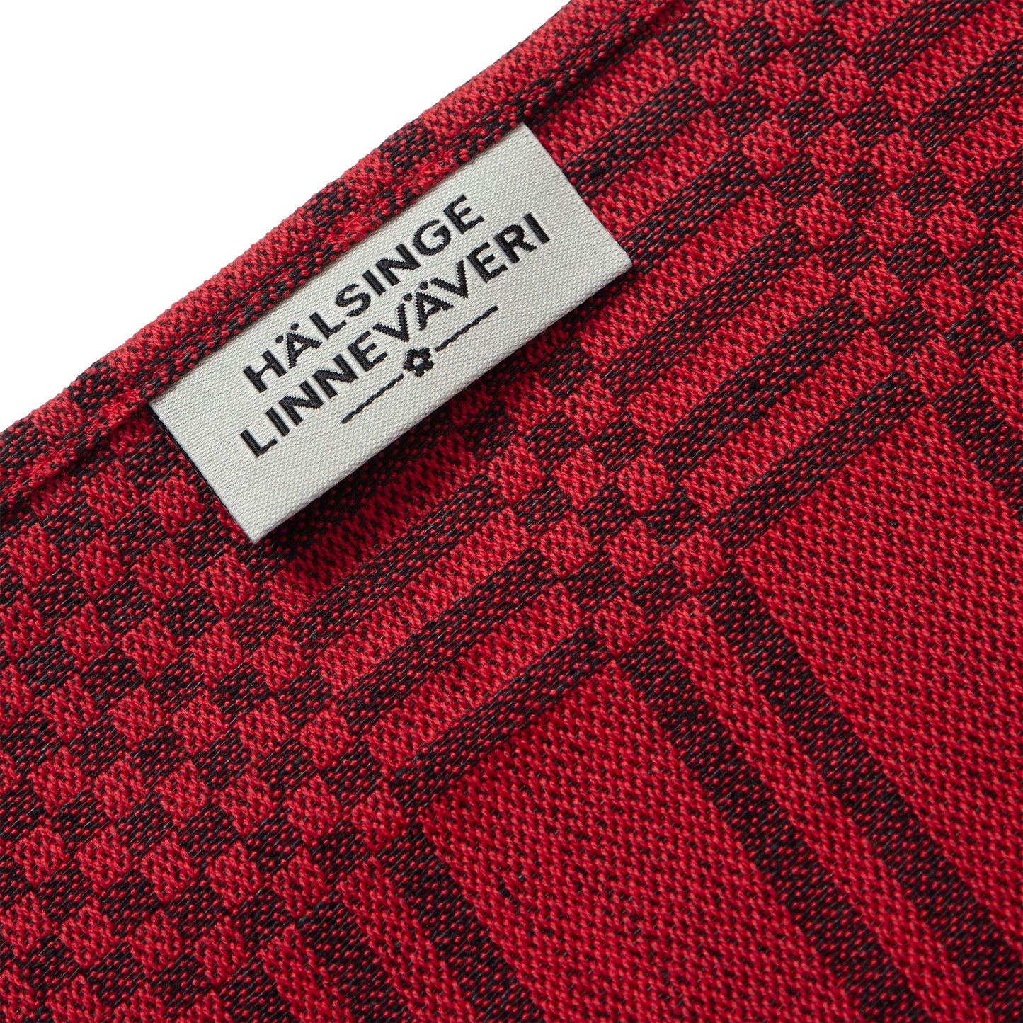 Serenadhandduk Halvlinne Röd/Svart