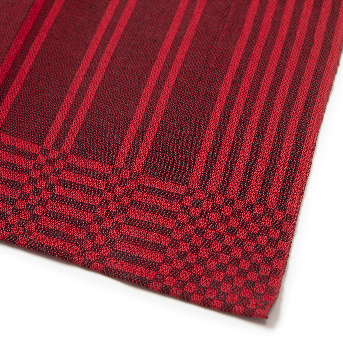 Serenadhandduk Halvlinne Röd/Svart