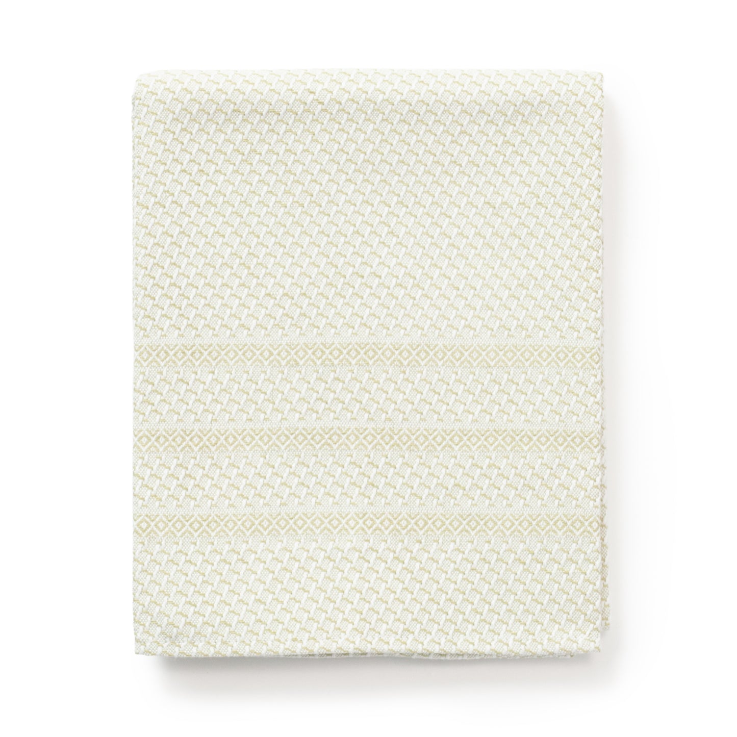 Våffelhandduk Halvlinne Grön